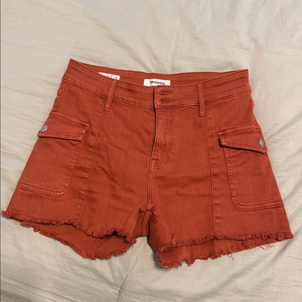 Vigoss Burnt Orange Denim Shorts